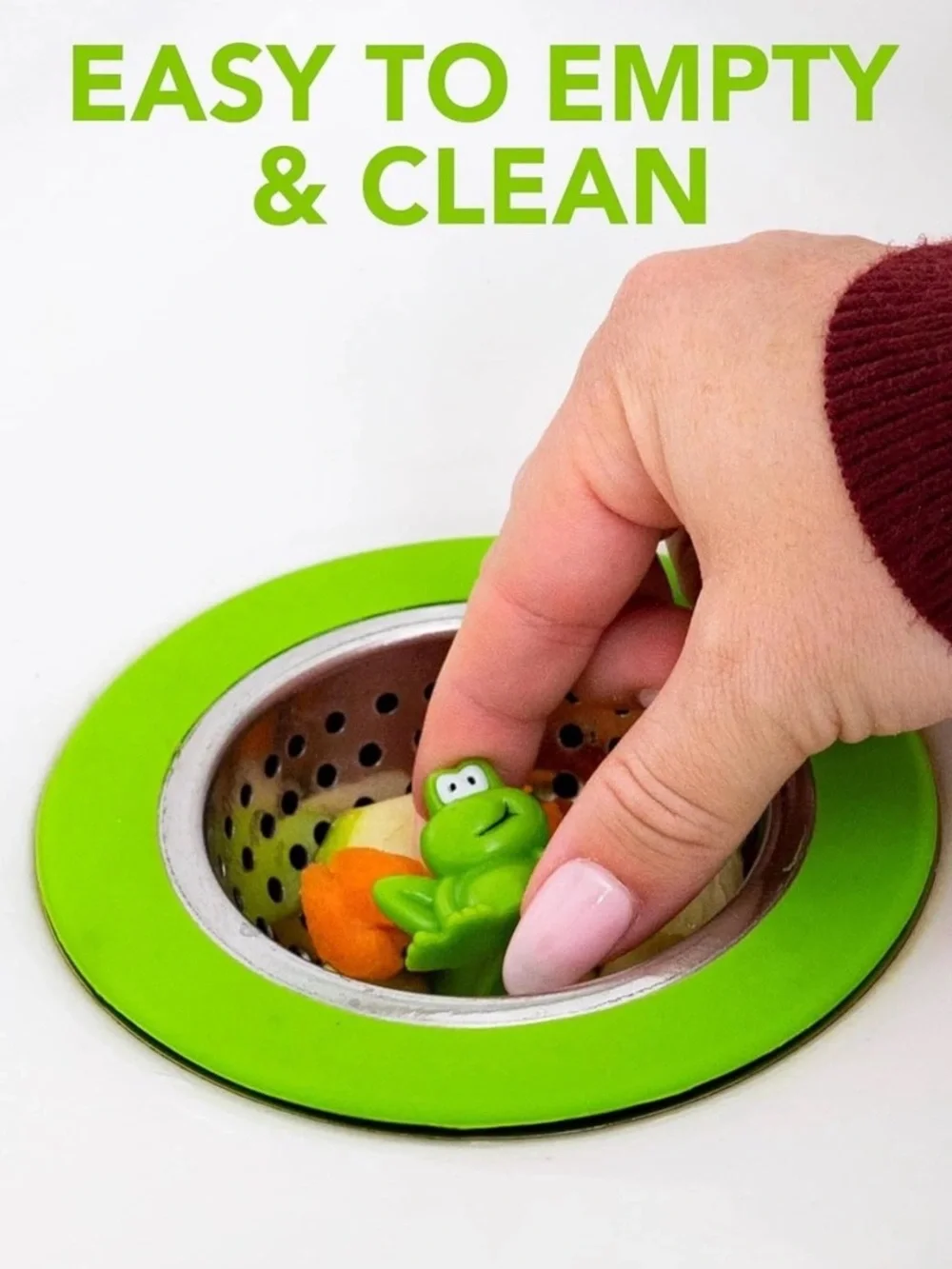 Joie Ribbit Sink Strainer in Bright Green